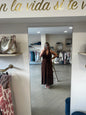 Vestido marrón espalda descubierta